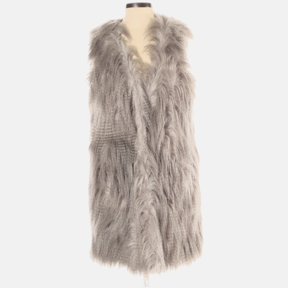 Staring at Stars Urban Outfitters Grey Monster Fur Long Vest Gilet Size S